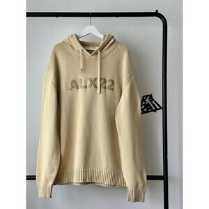 1017 ALYX 9SM ALX22 Heavy Knit Boxy Relaxed Hoodie Beige